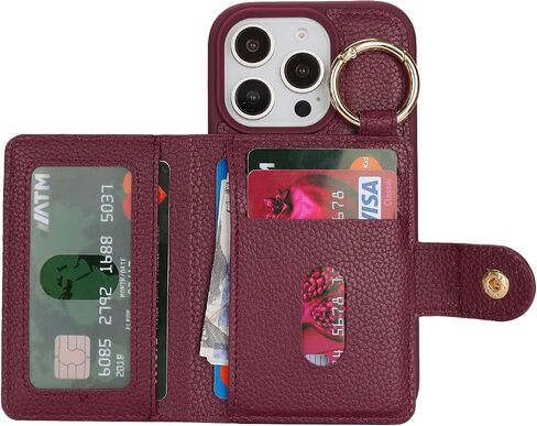 بالنسبة لـ iPhone 13 Pro Max Phone Case Wallet مع حامل البطاقة ، للحصول على محفظة Iphone 13 Pro Max Case مع Zipper مع Slot Kickstand Stand Case for Women and Man-Black in Kuwait