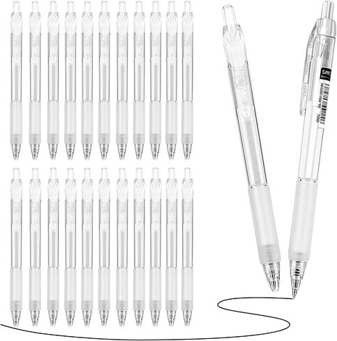 Black Gel Pens, 24 Pack Gel Pen Medium Point 0.5mm Pen, Retractable Gel Ink Rollerball Pens for Smooth Writing Back to School Supplies in Saudi Arabia