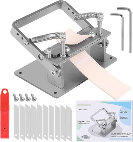 DIUDUS Leather Splitter, Leather Skiver Peeler, Manual Leather Skiving Machine, Leather Peeling Thinning Paring Machine Skiver Leather Tool with Blades for DIY Leather Crafting Tools in Saudi Arabia