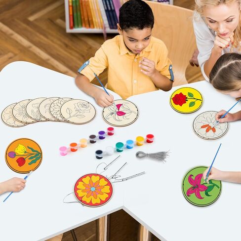 24 Sets Eid Mubarak Wind Chimes Craft for Kids Make Your Own Wooden Wind Chime DIY Coloring Hanging Wind Chime Wood Arts and Crafts for Islam Muslim Party Supplies Home Classroom Activities in Saudi Arabia