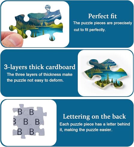 Landscape Puzzle 1000 Pieces, Nature Mountain Puzzle Magic Forest, Sunset Puzzles for Adults Paper Cut Art, Challenging Jigsaw Puzzle Scenic in Kuwait