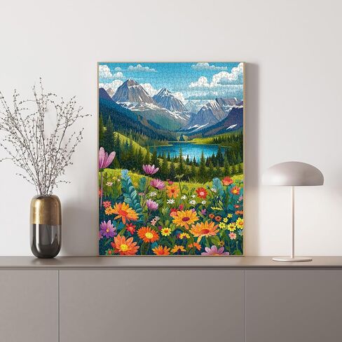 Landscape Puzzle 1000 Pieces, Nature Mountain Puzzle Magic Forest, Sunset Puzzles for Adults Paper Cut Art, Challenging Jigsaw Puzzle Scenic in Kuwait