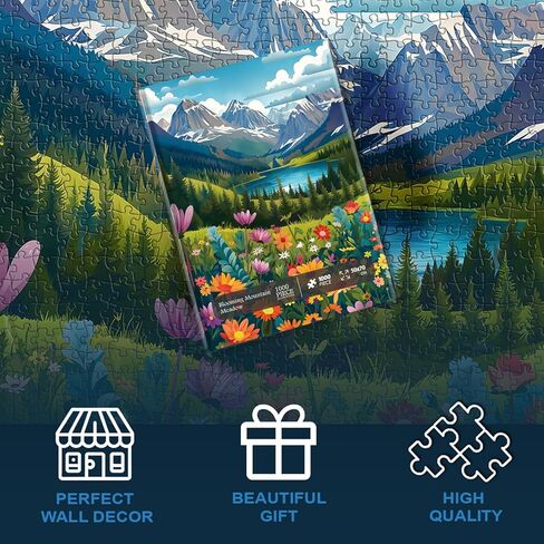 Landscape Puzzle 1000 Pieces, Nature Mountain Puzzle Magic Forest, Sunset Puzzles for Adults Paper Cut Art, Challenging Jigsaw Puzzle Scenic in Kuwait