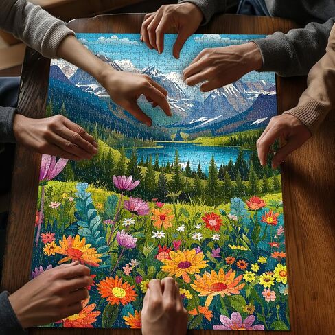 Landscape Puzzle 1000 Pieces, Nature Mountain Puzzle Magic Forest, Sunset Puzzles for Adults Paper Cut Art, Challenging Jigsaw Puzzle Scenic in Kuwait
