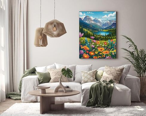 Landscape Puzzle 1000 Pieces, Nature Mountain Puzzle Magic Forest, Sunset Puzzles for Adults Paper Cut Art, Challenging Jigsaw Puzzle Scenic in Kuwait