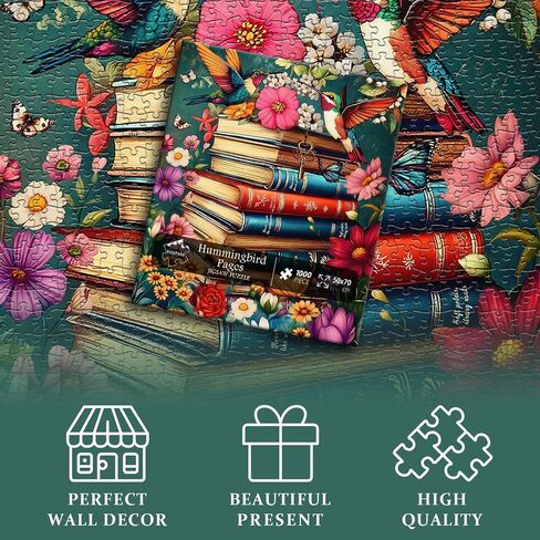Flower Puzzles for Adults 1000 Pieces, Spring Plant Floral Jigsaw Puzzle, Butterfly Garden Wildflower Art Puzzle Painting in Kuwait