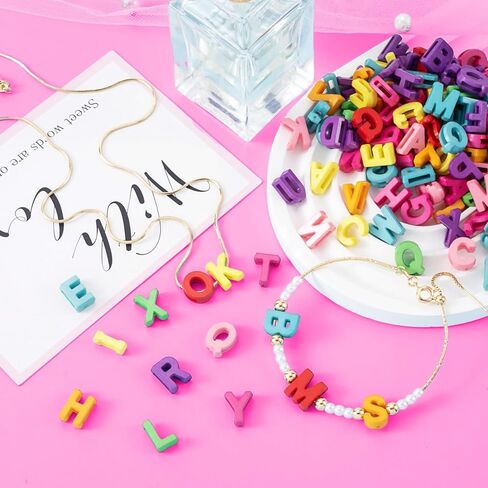 100 PCS حبات الحروف الأبجدية ، راتنجات ملونة 3D خطاب فضفاضة حبات كبيرة ، معلقات سحر بلاستيكية أولية لطيفة للحرف اليدوية ، الأساور ، القلادات in Kuwait