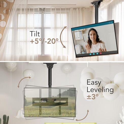 TV Wall Mount Bracket for 32-85 Inch TVs Full Motion Dual Articulating Arm with Swivel & Tilt, Max VESA 600x400mm, Supports 132 lbs for LCD/LED/OLED Flat & Curved Screens in Kuwait