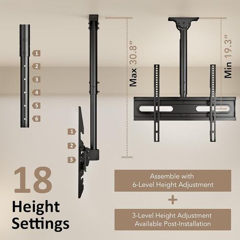 TV Wall Mount Bracket for 32-85 Inch TVs Full Motion Dual Articulating Arm with Swivel & Tilt, Max VESA 600x400mm, Supports 132 lbs for LCD/LED/OLED Flat & Curved Screens in Kuwait