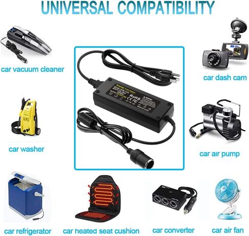 محول AC إلى DC 180W 15A 110V إلى 12 فولت محول الطاقة مع مروحة تبريد سريعة ، مصدر طاقة مقبس سجائر للسيارة لفراغات السيارة ، الثلاجة ، النفيرة in Kuwait