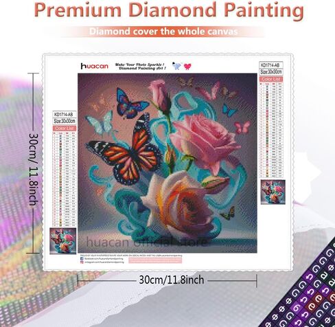 Huacan Diamond Painting Kits for Adults,5D Flowers Diamond Art Kits for Beginners Home Wall Decor 12 x 16 Inch in Saudi Arabia