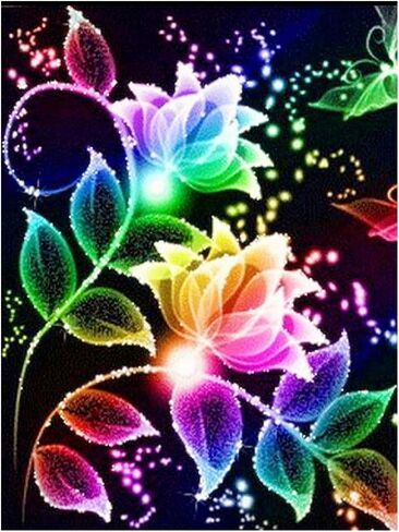 Huacan Diamond Painting Kits for Adults,5D Flowers Diamond Art Kits for Beginners Home Wall Decor 12 x 16 Inch in Saudi Arabia