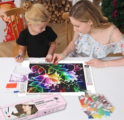Huacan Diamond Painting Kits for Adults,5D Flowers Diamond Art Kits for Beginners Home Wall Decor 12 x 16 Inch in Saudi Arabia