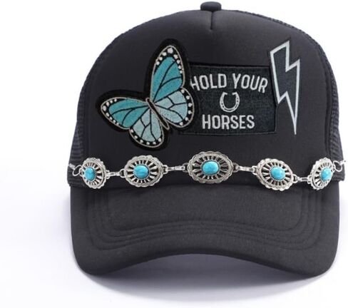 13 Pcs Trucker Hat Chains, Bulk Trucket Hat Charms Chains for Women Men, Bill Decoration DIY Acrylic Charms for Mesh Baseball Cap Trucker in Saudi Arabia