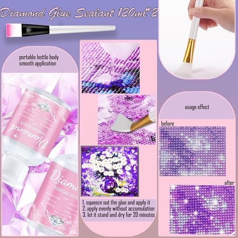 NLXCXUCY 158Pcs Diamond Art Accessories Kit All Inclusive Diamond Painting Tool Set with A4 Diamond Painting Light Pad,Diamond Art Sealer Glue,Diamond Correction,Pens Storage Box for DIY Craft in Saudi Arabia