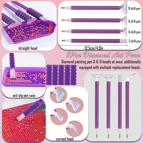 NLXCXUCY 158Pcs Diamond Art Accessories Kit All Inclusive Diamond Painting Tool Set with A4 Diamond Painting Light Pad,Diamond Art Sealer Glue,Diamond Correction,Pens Storage Box for DIY Craft in Saudi Arabia