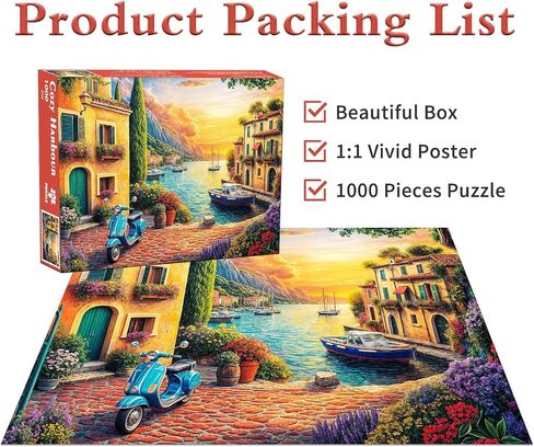Seaside Houses Jigsaw Puzzles 1000 Pieces for Adults Coastal Cottage 1000 Piece Jigsaw Puzzles for Adults in Saudi Arabia