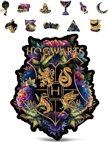 Harry Potter Puzzle – A3 Hogwarts Castle – Wooden Jigsaw Puzzles for Adults – 155 Unique Shaped Pieces – Officially Licensed Merchandise – 10.8" x 11.9" in Kuwait