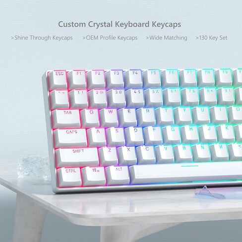 Womier Keycaps ، تألق من خلال Keycaps Black 60 65 75 100 في المائة ، Crystal Jelly Sprapcent Key Cups Custom 113 Keys ، ملف تعريف OEM لـ 61/68/84/87/98/100 Cherry Gateron MX Mechanical Keyboard in Kuwait