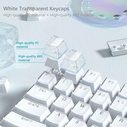 Womier Keycaps ، تألق من خلال Keycaps Black 60 65 75 100 في المائة ، Crystal Jelly Sprapcent Key Cups Custom 113 Keys ، ملف تعريف OEM لـ 61/68/84/87/98/100 Cherry Gateron MX Mechanical Keyboard in Kuwait
