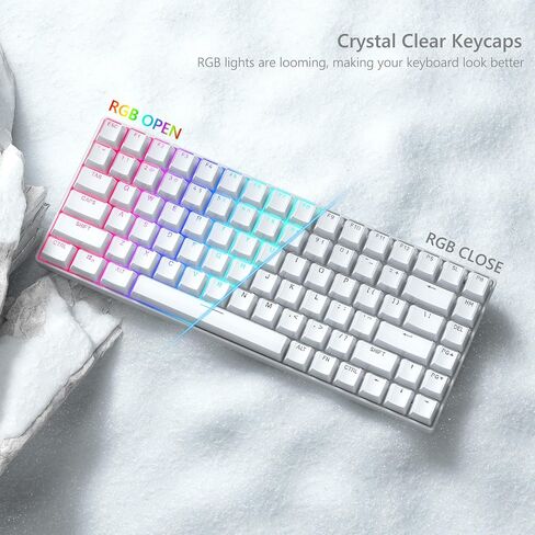 Womier Keycaps ، تألق من خلال Keycaps Black 60 65 75 100 في المائة ، Crystal Jelly Sprapcent Key Cups Custom 113 Keys ، ملف تعريف OEM لـ 61/68/84/87/98/100 Cherry Gateron MX Mechanical Keyboard in Kuwait