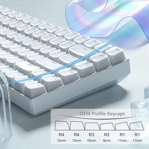 Womier Keycaps ، تألق من خلال Keycaps Black 60 65 75 100 في المائة ، Crystal Jelly Sprapcent Key Cups Custom 113 Keys ، ملف تعريف OEM لـ 61/68/84/87/98/100 Cherry Gateron MX Mechanical Keyboard in Kuwait