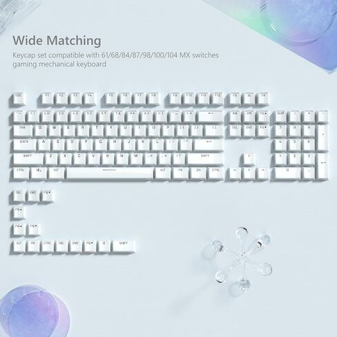 Womier Keycaps ، تألق من خلال Keycaps Black 60 65 75 100 في المائة ، Crystal Jelly Sprapcent Key Cups Custom 113 Keys ، ملف تعريف OEM لـ 61/68/84/87/98/100 Cherry Gateron MX Mechanical Keyboard in Kuwait