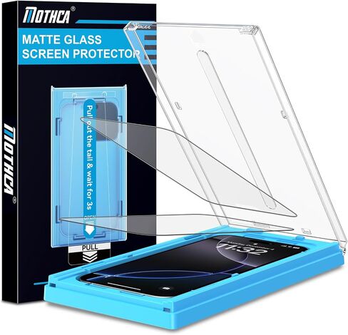 Mothca 2 Pack واقي شاشة زجاجي غير لامع لهاتف iPhone 17 Pro/iPhone 16 Pro/iPhone 17 6.3 بوصة [صندوق ملائم تلقائي خالي من الغبار] تغطية كاملة زجاج مقسى مضاد للوهج ومضاد لبصمات الأصابع، ناعم كالحرير in Kuwait