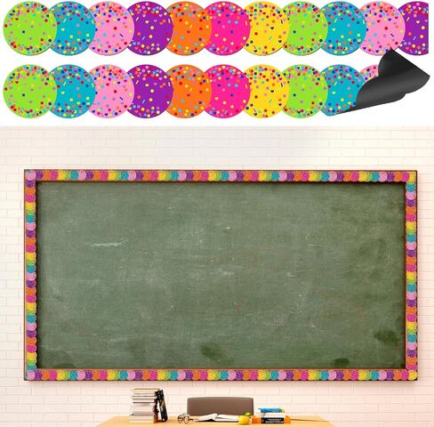 Umigy 30 Pcs Magnetic Strip Bulletin Board Borders 11.81 x 1.5 Inch Classroom Borders for Bulletin Board Decorations Magnetic Borders for Classroom Whiteboard Bulletin Board Trim (Wave) in Saudi Arabia