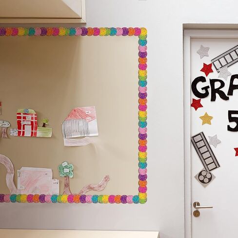 Umigy 30 Pcs Magnetic Strip Bulletin Board Borders 11.81 x 1.5 Inch Classroom Borders for Bulletin Board Decorations Magnetic Borders for Classroom Whiteboard Bulletin Board Trim (Wave) in Saudi Arabia