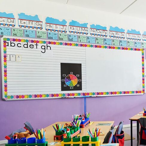 Umigy 30 Pcs Magnetic Strip Bulletin Board Borders 11.81 x 1.5 Inch Classroom Borders for Bulletin Board Decorations Magnetic Borders for Classroom Whiteboard Bulletin Board Trim (Wave) in Saudi Arabia