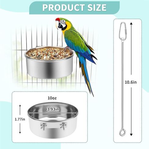 3 PCS Bird Food Holder for Cage ، Parrot Food Treat Skewer Hanging Fruit Vegetable ، Tost Stains Steel Bird Toy for Cockatiel Puregie Macaw Small Animals Feeder -silvery ، 3 pcs in Kuwait