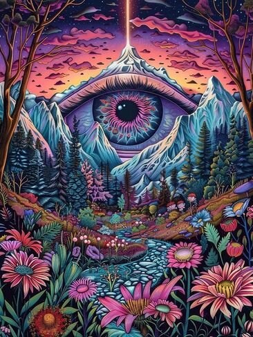 VAIIEYO 5D DIY Diamond Art Kits for Adults Eyes, Diamond Painting Flower Landscape, Paint by Numbers Full Drill Round Rhinestone Craft Canvas for Home Wall Decor Gift 12x16 inch-18 in Saudi Arabia