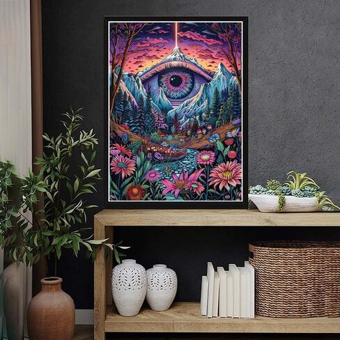 VAIIEYO 5D DIY Diamond Art Kits for Adults Eyes, Diamond Painting Flower Landscape, Paint by Numbers Full Drill Round Rhinestone Craft Canvas for Home Wall Decor Gift 12x16 inch-18 in Saudi Arabia