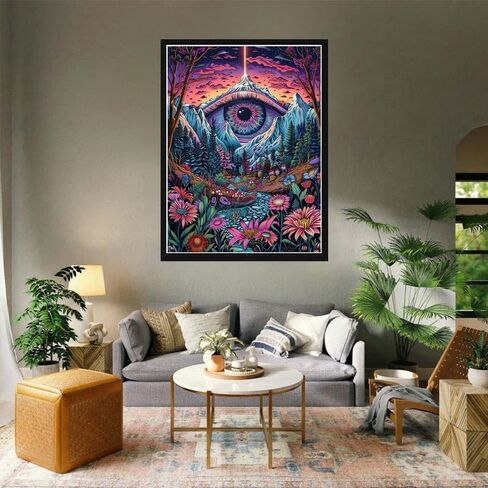 VAIIEYO 5D DIY Diamond Art Kits for Adults Eyes, Diamond Painting Flower Landscape, Paint by Numbers Full Drill Round Rhinestone Craft Canvas for Home Wall Decor Gift 12x16 inch-18 in Saudi Arabia