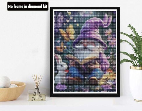 VAIIEYO 5D DIY Diamond Art Kits for Adults Gnome, Diamond Painting Cartoon, Paint by Numbers Full Drill Round Rhinestone Craft Canvas for Home Wall Decor Gift 12x16 inch-6 in Saudi Arabia