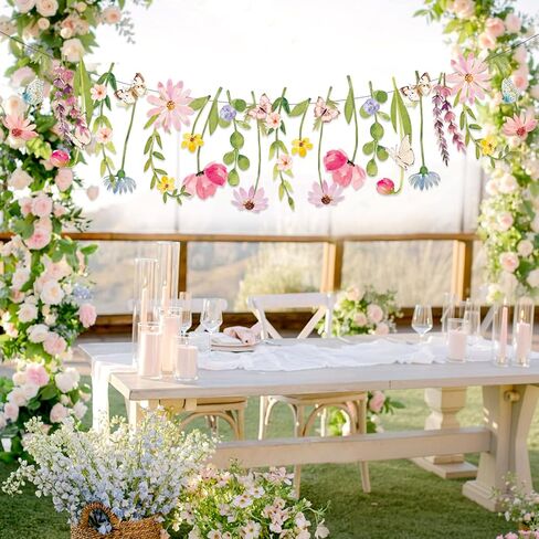 ديزي زهرة لافتة الزهرة البرية زخارف الحفلات أوراق لافتة ورقة زهرة جارلاند ديزي in Kuwait