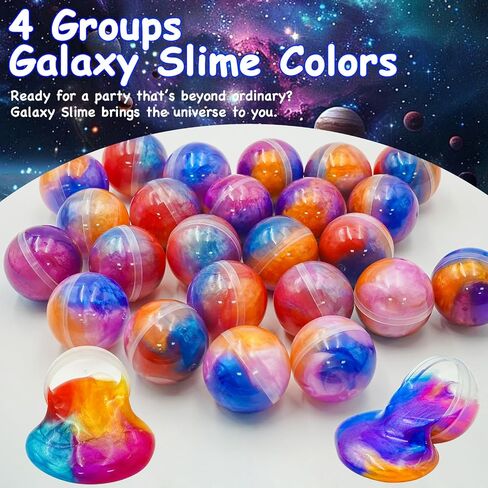28 Packs Easter Galaxy Slime Party Favors for Kids, Galaxy Hearts Slime Stress Relief Fidget Toy for Kids Party Favors Space Themed Birthday Easter Basket Stuffers in Saudi Arabia