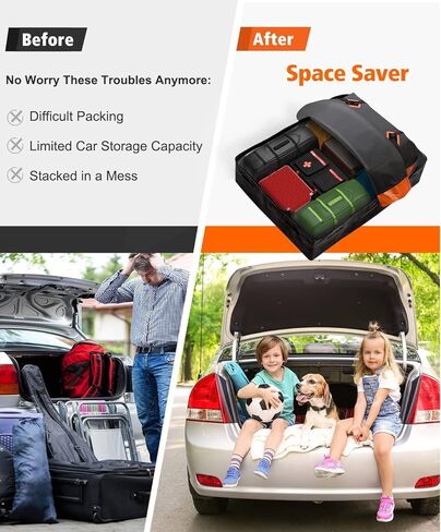 Fivklemnz Car Rooftop Cargo Carger Bag Bag مقاومة للماء لجميع مركبة مع/بدون رف يشمل Topper مضاد للانزلاق + الأشرطة المعززة + 6 خطافات الباب + قفل الأمتعة in Saudi Arabia