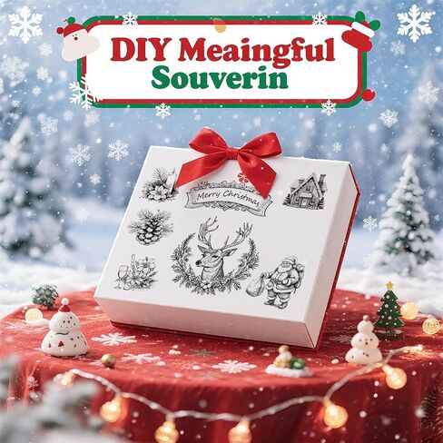 WANDIC 6 Sheets Christmas Theme Rub On Transfer Sticker, Merry Christmas Stickers Transfer Decals for DIY Photo Albums Furniture, 5.9 * 11.8in in Saudi Arabia