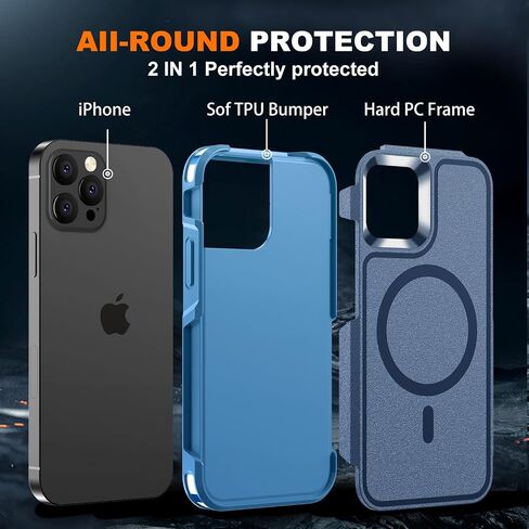 Magnetic Case for iPhone 17 Pro, [Compatible with Magsafe] [Military Grade Drop Protection] Dual Layer Heavy Duty Shockproof Phone Case for iPhone 17 Pro【6.3 inch】, Black in Kuwait