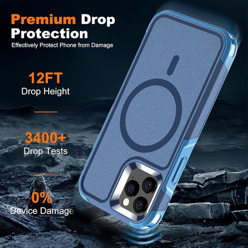 Magnetic Case for iPhone 17 Pro, [Compatible with Magsafe] [Military Grade Drop Protection] Dual Layer Heavy Duty Shockproof Phone Case for iPhone 17 Pro【6.3 inch】, Black in Kuwait