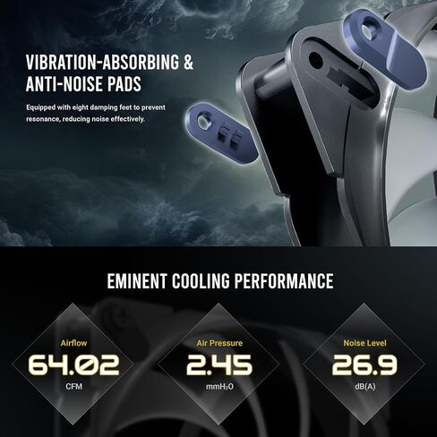 Antec Tranquil 140 ، 140 مم × 25 مم ، عشاق PWM ، 1500 دورة في الدقيقة ، 85.96cfm ، 1.79mmh₂o ، موصل PWM 4 دبوس ، مروحة 140 مم ، سلسلة واحدة هادئة (حزمة 2) in Kuwait