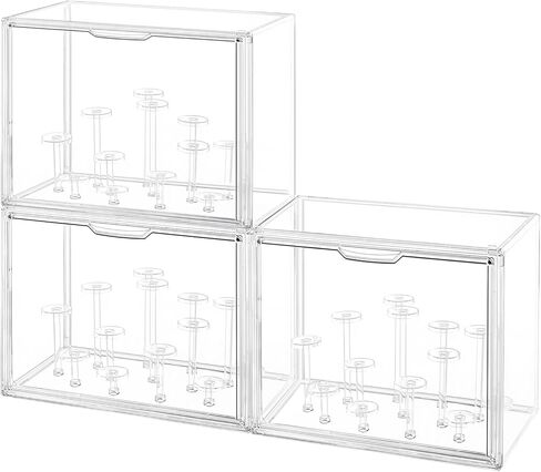 Blind Box Figurine Acrylic Display Case, Pop Mart Model Ornaments Dustproof Transparent Display Cabinet Toy Display Stand 13 Columns Display Rack with Magnetic Door for Min Toys, Collectibles in Saudi Arabia