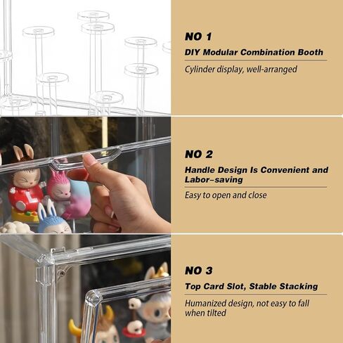 Blind Box Figurine Acrylic Display Case, Pop Mart Model Ornaments Dustproof Transparent Display Cabinet Toy Display Stand 13 Columns Display Rack with Magnetic Door for Min Toys, Collectibles in Saudi Arabia
