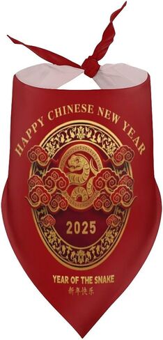 Year of The Snake Happy Chinese New Year 2025 Dog Bandana Adjustable Pet Scarfs Triangle Bibs for Dogs Cats Gifts Costume Accessories in Saudi Arabia