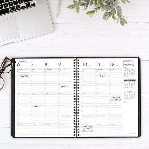AT-A-GLANCE 2026 Appointment Book Planner, Weekly & Hourly, 7" x 8.75", Medium, Black (708650526) in Saudi Arabia