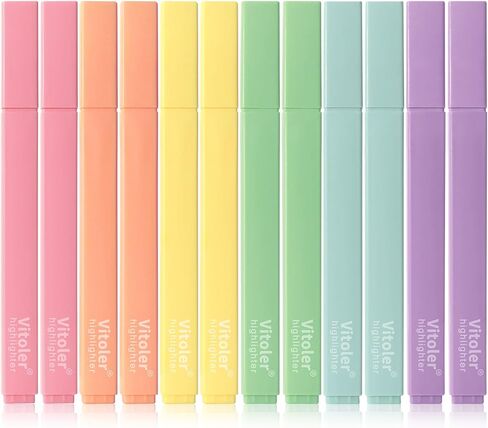 Vitoler Highlighters Assorted Colors,8pcs Chisel Tip Cute Highlighters, Cute High lighters No Bleed for School Office Supplies in Saudi Arabia