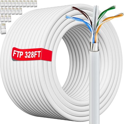 CAT 6 كابل Ethernet محمي 40 قدمًا ، 23 AWG CAT 6 كابل إنترنت ، كابل شبكة LAN عالية السرعة RJ45 للألعاب ، المودم in Kuwait