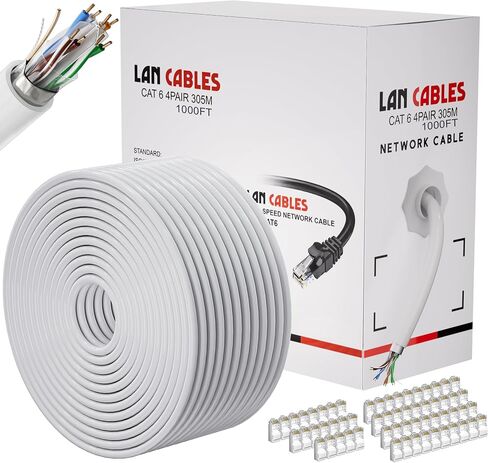 CAT 6 كابل Ethernet محمي 40 قدمًا ، 23 AWG CAT 6 كابل إنترنت ، كابل شبكة LAN عالية السرعة RJ45 للألعاب ، المودم in Kuwait